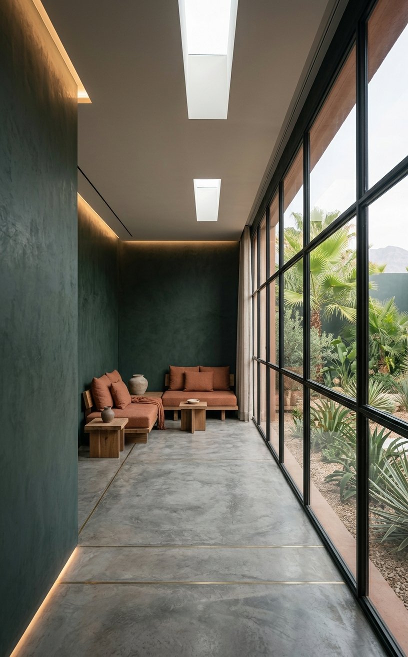 Natural materials in a wellness space
